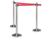 Personenleitsystem ausziehb. Edelstahl, Gurt 210cm rot