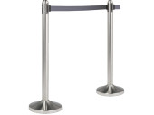 Personenleitsystem ausziehb. Edelstahl, Gurt 210cm grau