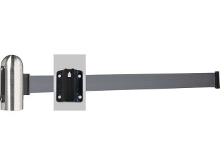 Personenleitsystem ausziehb. Wandhalter Stahl, Gurt 210cm grau