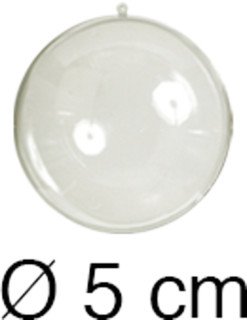 Kugel PS klar 5er Set Ø 5cm mit Aufhängeöse 2-tlg.