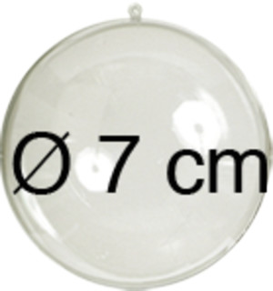 Kugel PS klar 5er Set Ø 7cm mit Aufhängeöse 2-tlg.
