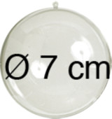 Kugel PVC klar 5 Stk./Pack Ø 7cm mit Aufhängeöse 2tlg.