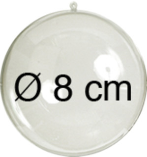Kugel PS klar 5er Set Ø 8cm mit Aufhängeöse 2-tlg.