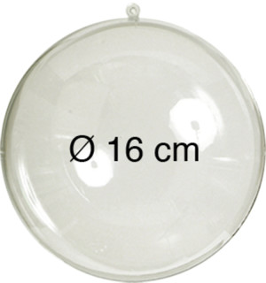 Kugel PS klar 5er Set Ø 16cm mit Aufhängeöse 2-tlg.