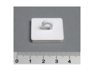 Klebehaken weiss eckig 27 x 27mm 100 St., mit offenem Haken klein