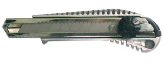 Cutter mit Metallgehäuse Klinge 18mm, grau mit Feststellrad