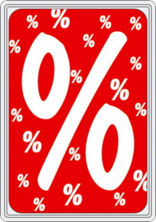 Rahmenplakat %-Zeichen DIN A4 21x29.7cm 10 Stk./P.