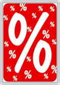 Rahmenplakat %-Zeichen DIN A4 21x29.7cm 10 Stk./P.