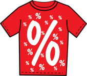 T-Shirt "%Zeichen" rot/weiss Grösse L...