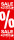 Banner "Sale-Reduziert-%" 48x138cm Papier rot/weiss