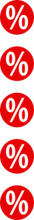Kette %-Zeichen rot/weiss Ø15cm x 2m beidseitig Karton