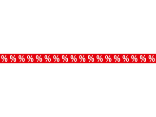 Ankleber XXL "%-Zeichen" rot-weiss, 250 x 15cm