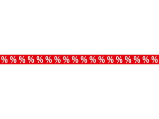 Ankleber XXL "%-Zeichen" rot-weiss, 250 x 15cm