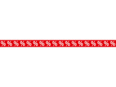 Ankleber XXL "%-Zeichen" rot-weiss, 250 x 15cm