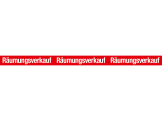 Ankleber XXL "Räumungsverkauf" rot-weiss, 250 x 15cm