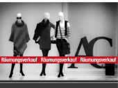 Ankleber XXL "Räumungsverkauf" rot-weiss,...