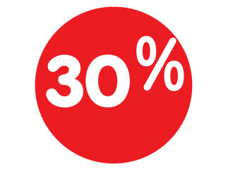 Ankleber rund Rabatt 30% Ø 32cm Klebefolie rot/weiss
