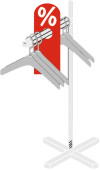 Hänger %-Zeichen rot/weiss 8.5 x 23cm PVC mit Loch...