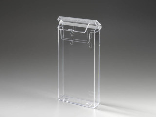 Prospekthalter mit Deckel Plexiglas C6 lang (1/3 A4) zum Hängen