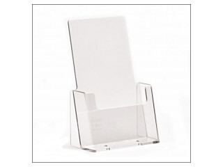 plastic brochure holder, 1/3 A4 / A6, clear, for tabletop use
