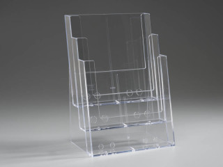 Prospektständer zum Stellen A4 mit 3 Fächern à je 3cmT 32cm hoch x 23 x 10cm
