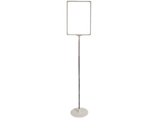Bodenplakatständer Lichtgrau H 100 - 170cm DIN A3 Fussplatte grau rund Ø 255mm