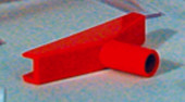 T-Stück rot 90mm für Plakatrahmen