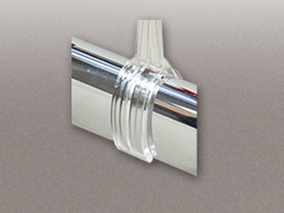Ovalrohrklammer KS1 Acryl transparent für Plakatrahmen (ohne T-Stück)