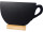 Schieferlacktafel "Tasse" Mini Silhouette, Holzfuss 3er Set