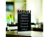 Schieferlacktafel "Menu" AluminiumSilhouette,...