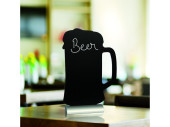 Schieferlacktafel "Bier" AluminiumSilhouette, Alufuss