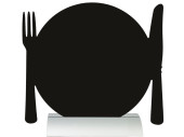 Schieferlacktafel "Teller" AluminiumSilhouette,...