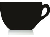 Schieferlacktafel "Tasse" AluminiumSilhouette,...