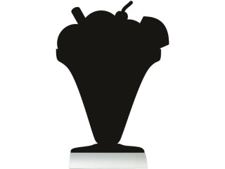 Schieferlacktafel "Glacé" AluminiumSilhouette, Alufuss