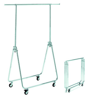 Reiserollständer klappbar 80cm B x 90-170cm hoch seitlich je 30cm 80mm Rolle