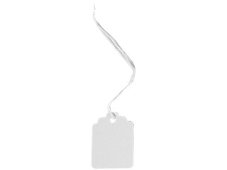 Hängeetikette weiss m. Faden ca. 25 x 39mm 1000 Stk./Krt.