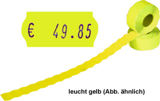 Etiketten leuchtgelb gewellt 26 x 12mm 1500 Stk./Rl.
