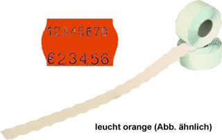 Etiketten leuchtrot gewellt 26 x 16mm 1000 Stk./Rl.