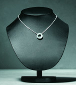 Collierbüste schwarz 22cm hoch Kunstleder