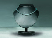 Collierbüste schwarz 17.5cm hoch Kunstleder