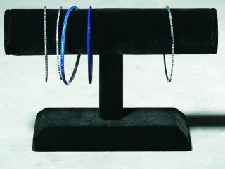Armbandständer schwarz 13 x 19 x Ø 4cm samtiert