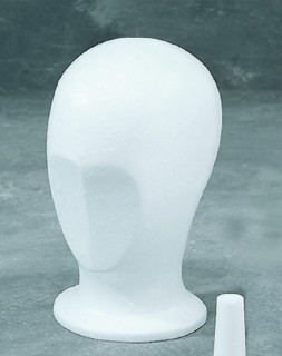 Kopf "Visier" ohne Gesicht weiss 29cm hoch Styropor