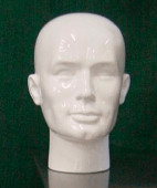 Herrenkopf weiss 30cm hoch Kunststoff