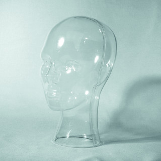 Damenkopf transparent 30cm hoch Kunststoff