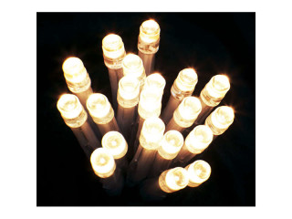 Batterie-Lichterkette 20 LED warmweiss, IP44 outdoor Kabel grün, 1,9m, Timer