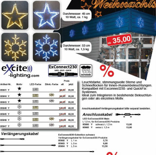 LED ExConnect230 Snowflake kaltweiss blink, Ø 53cm, 10W