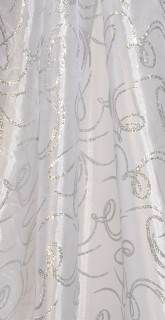 Festival Stoff weiss/silber 150cm breit Chiffon/Glitter