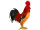 cock with feathers small natural-orange h 25cm