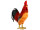 coq avec plumes petit nature-orange h 25cm