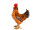 Huhn mit Federn klein natur-orange H 22cm